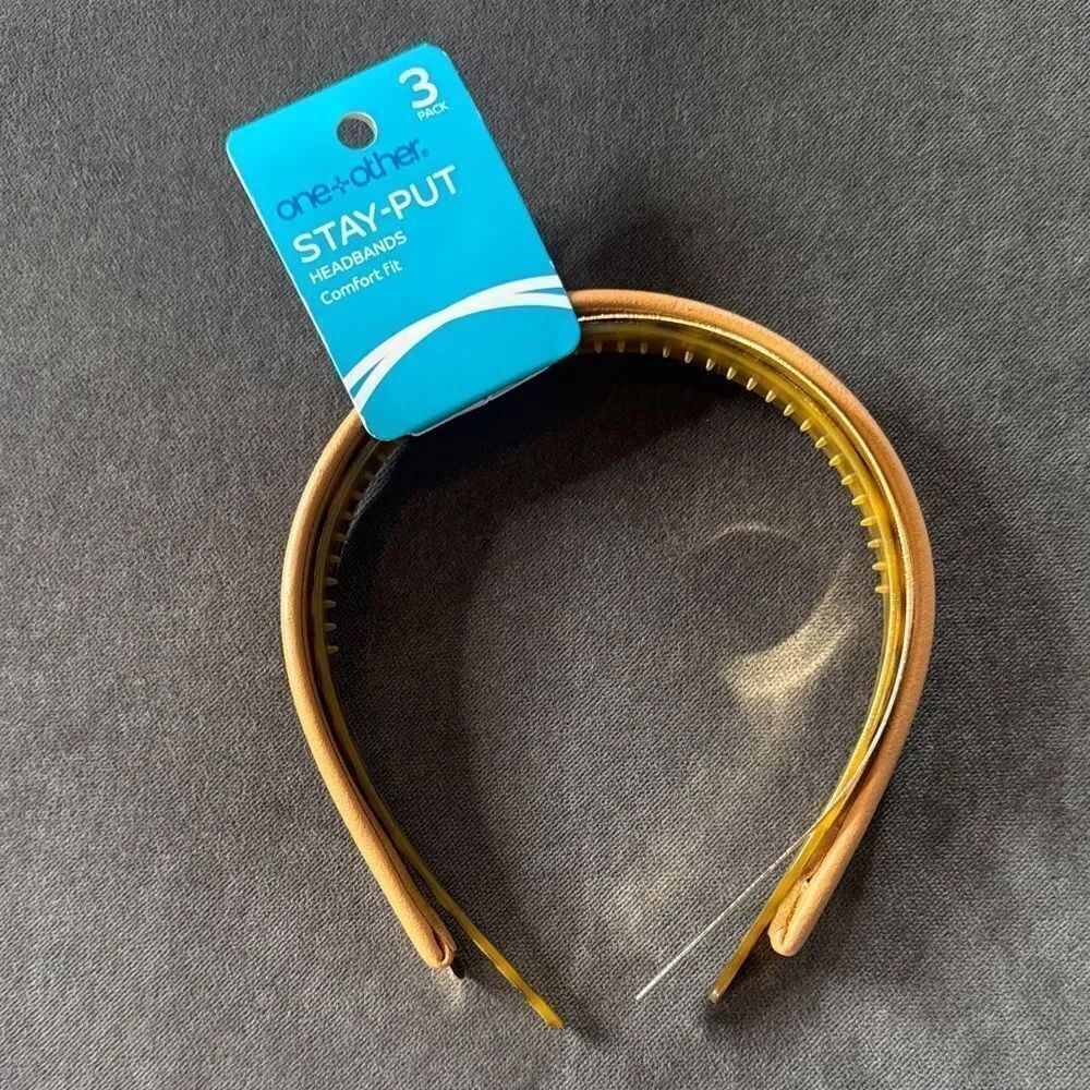 One+Other Comfort Fit Stay-Put Headbands 3 Pack Gold Metal Tortoiseshell NEW